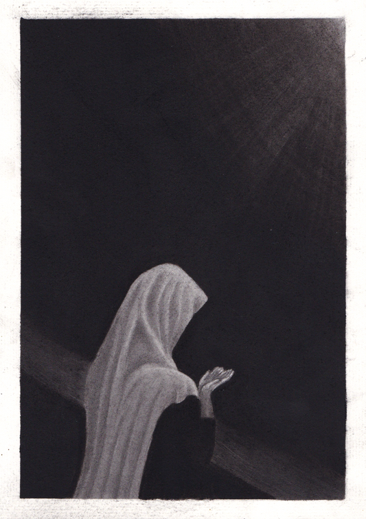 A woman praying (framed)